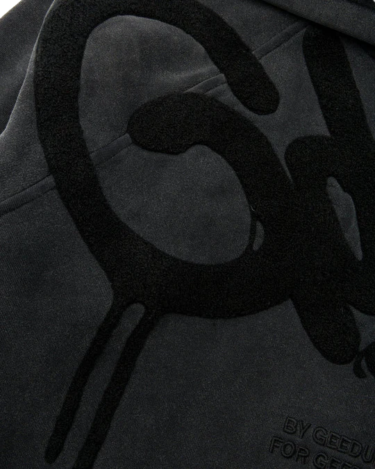 Geedup Handstyle Hoodie Vintage Washed Black