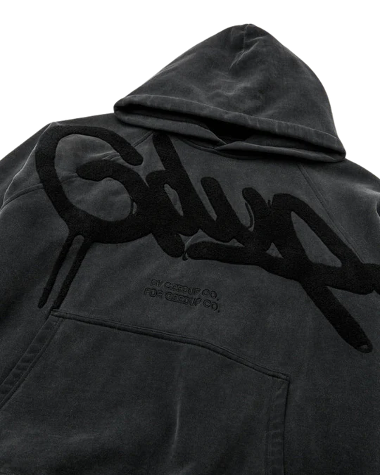 Geedup Handstyle Hoodie Vintage Washed Black