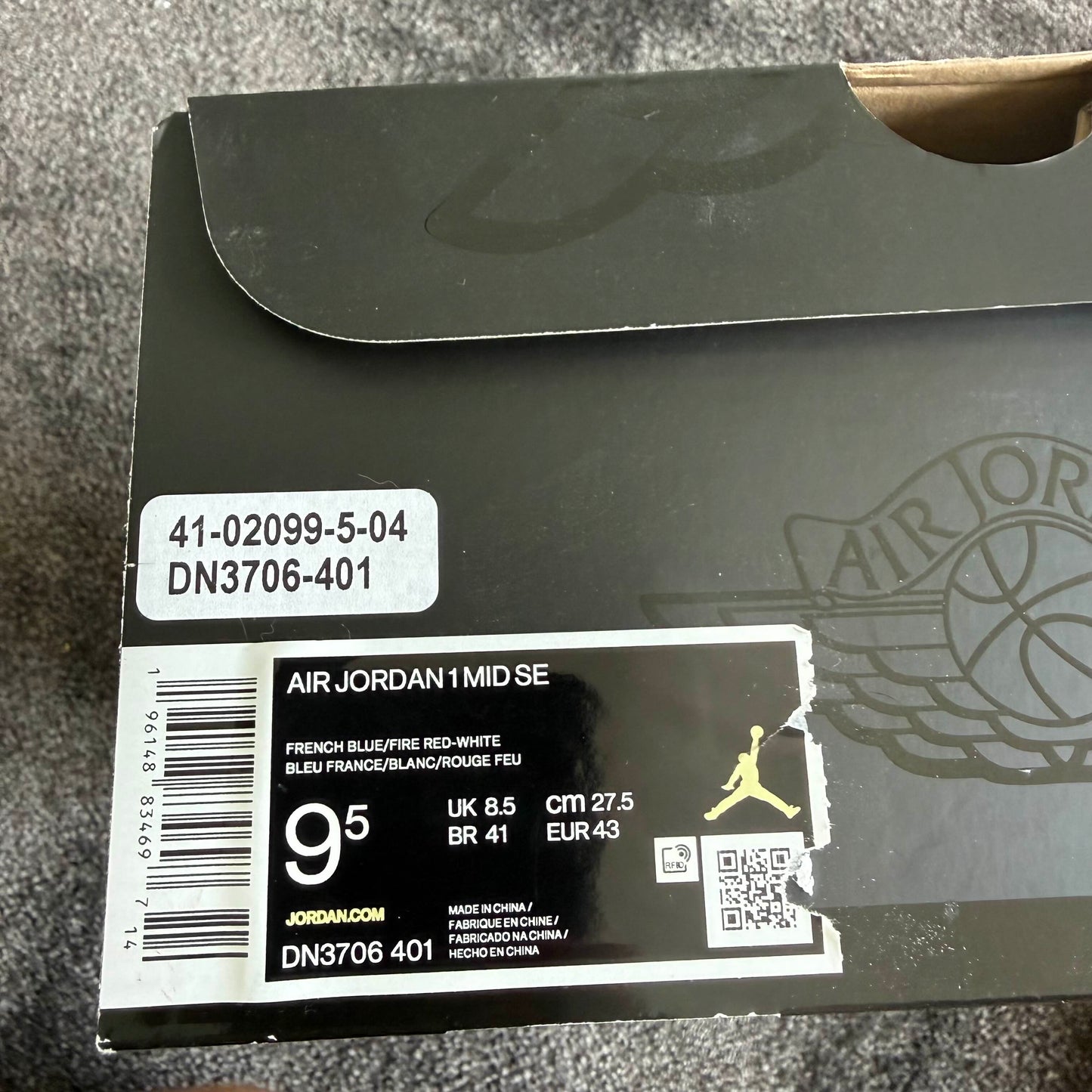 Jordan 1 Mid French blue 9.5M USED Great Condition