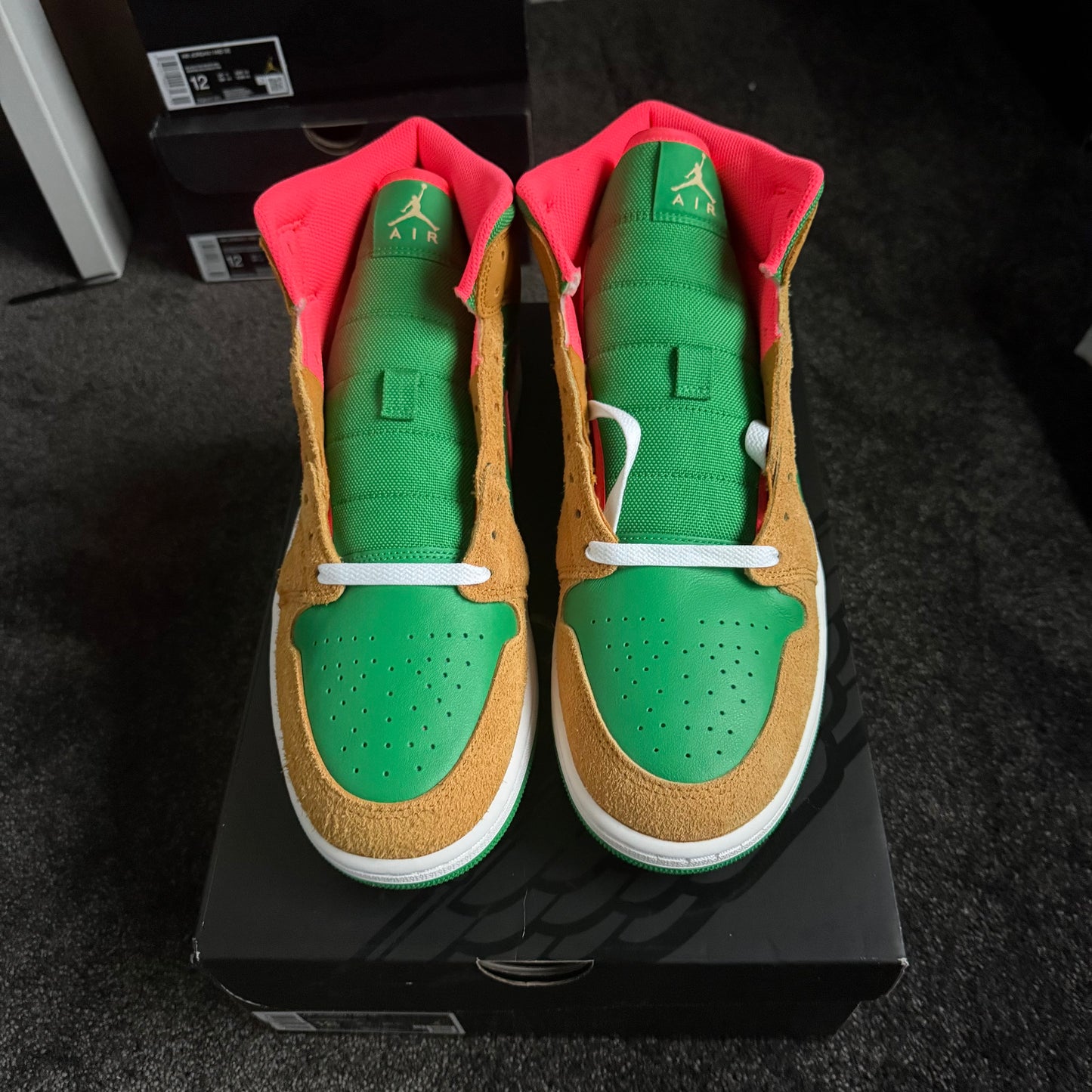 Jordan 1 Mid SE Wheat Watermelon 12M Brand New Authentic