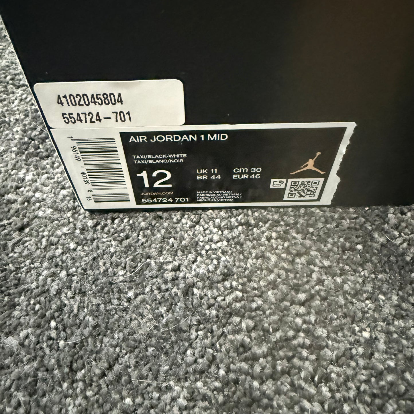 Jordan 1 Mid Taxi 12M  Brand New Authentic