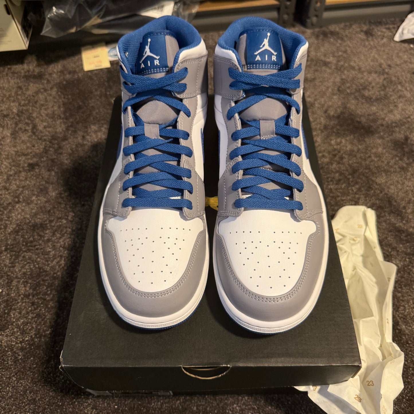 Jordan 1 Mid True Blue 12M Brand New Authentic
