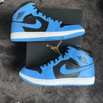 Jordan 1 Mid University Blue Black 12M Brand New Authentic