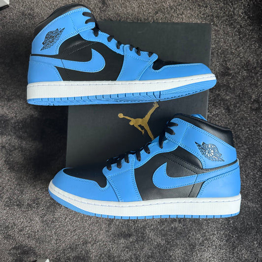 Jordan 1 Mid University Blue Black 12M Brand New Authentic