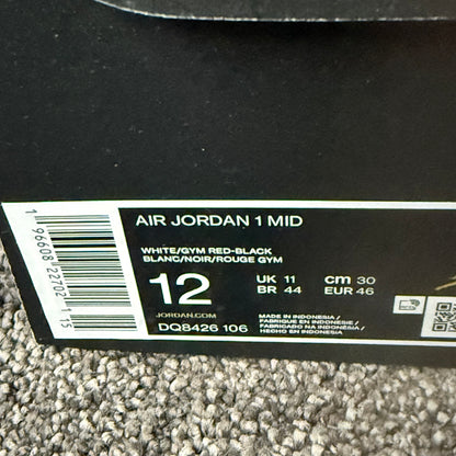 Jordan 1 Mid Gym Red Black Toe
12M  Brand New Authentic