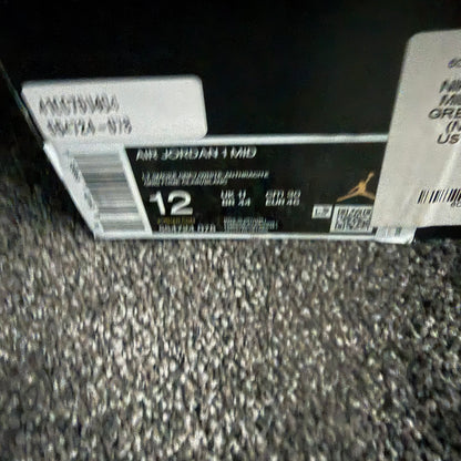 Jordan 1 Mid Anthracite 12M  Brand New Authentic