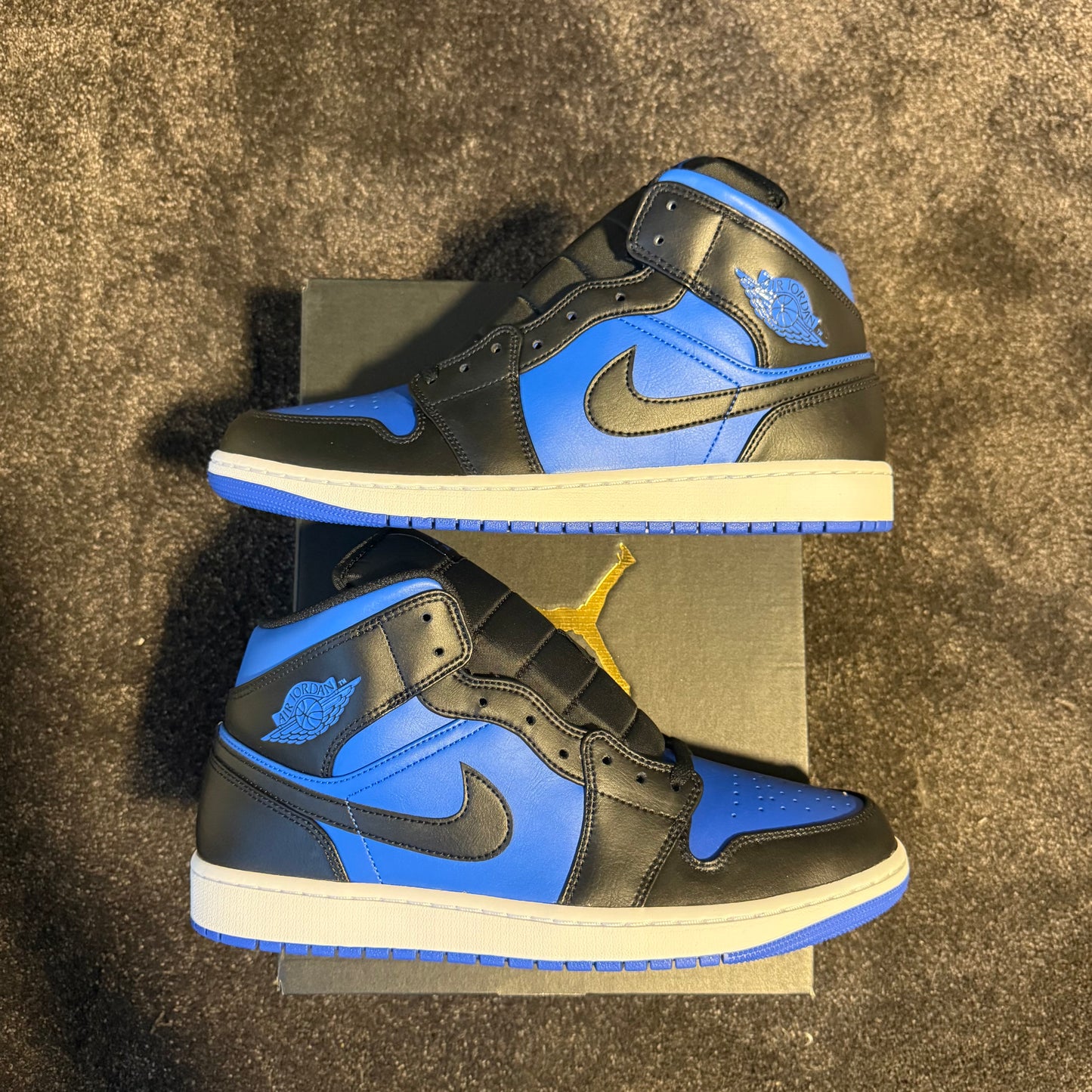 Jordan 1 Mid Black Royal Blue 12M 
Brand New Authentic