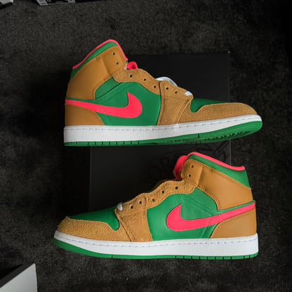 Jordan 1 Mid SE Wheat Watermelon 12M Brand New Authentic