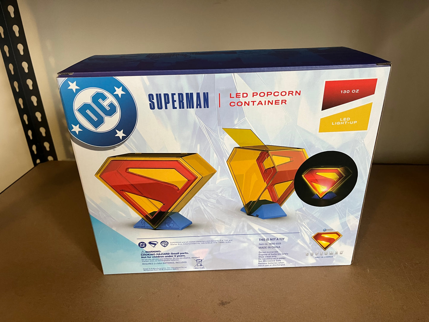 Superman Movie LED Popcorn Bucket Collectible Hoyts Cinema EXCLUSIVE Brand New Sealed