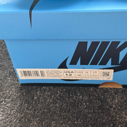 Jordan 1 Retro High OG Unc Toe 12M Brand New Authentic