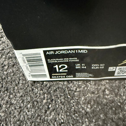 Jordan 1 Mid Dark Iris 12M Brand New Authentic