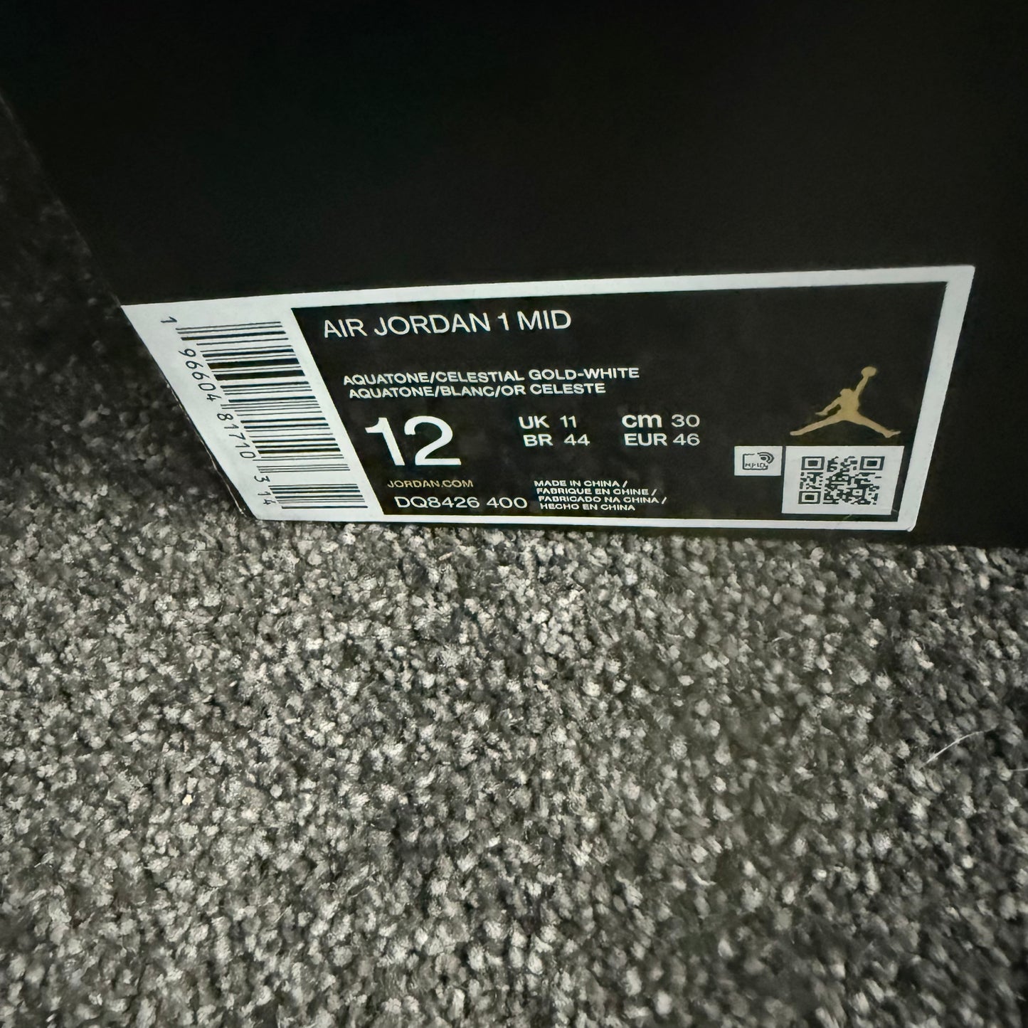 Jordan 1 Mid Aquatone 12M Brand New Authentic