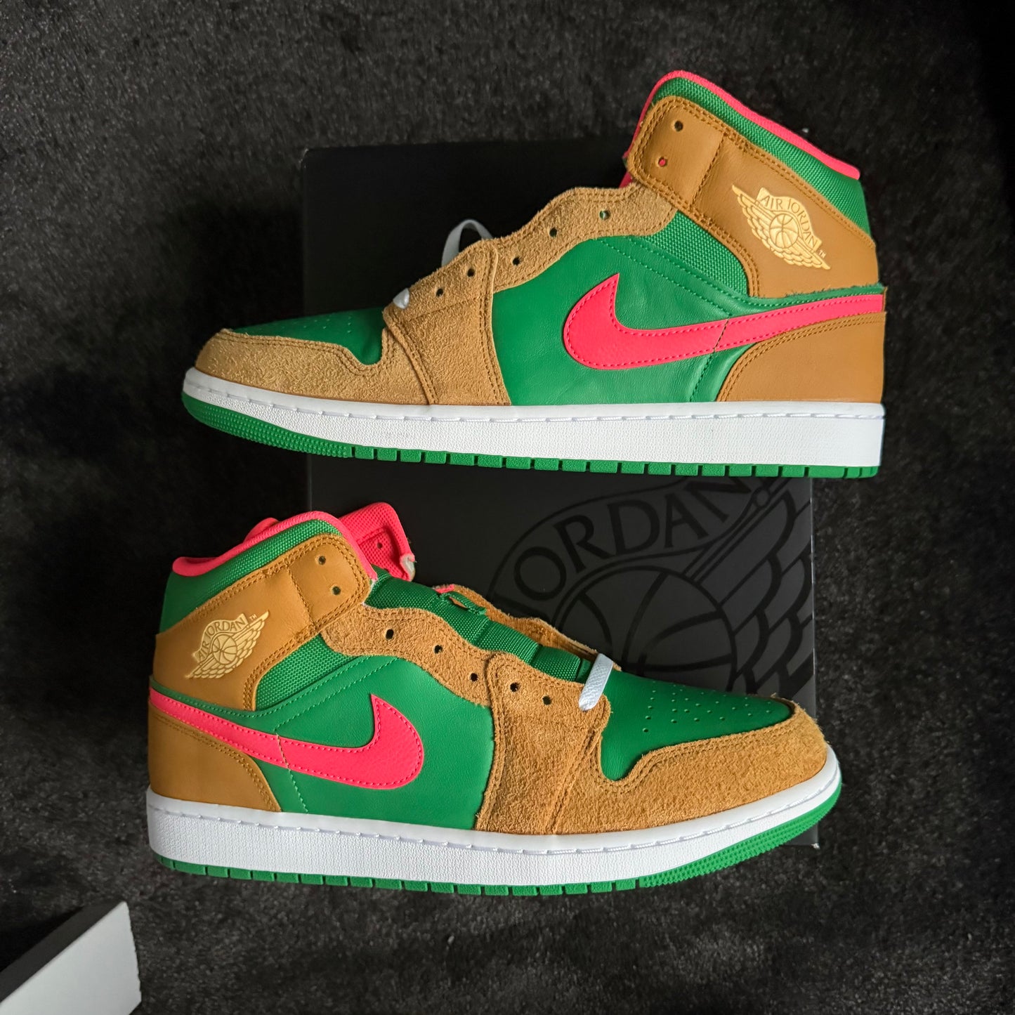 Jordan 1 Mid SE Wheat Watermelon 12M Brand New Authentic