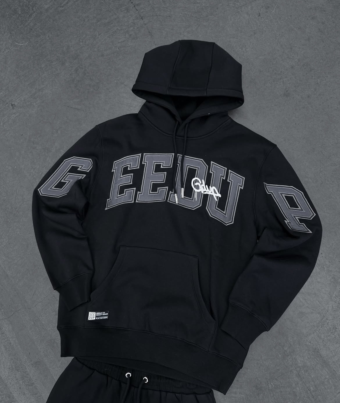 GeedUp Team Logo/Handstyle Hoodie Black/Grey/White PRE ORDER XS - XXL