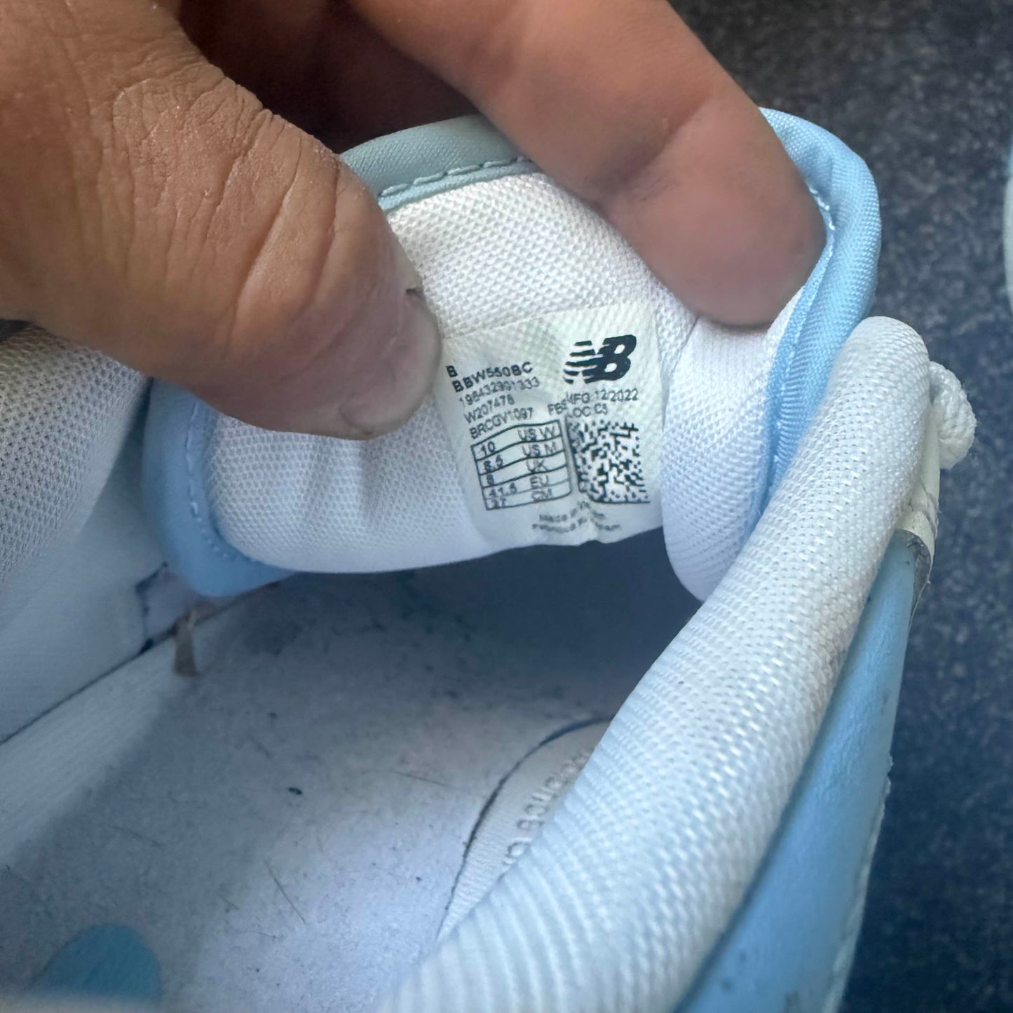 New Balance 550 UNC White Dusk Blue 10W ( 8.5M ) USED Great Condition