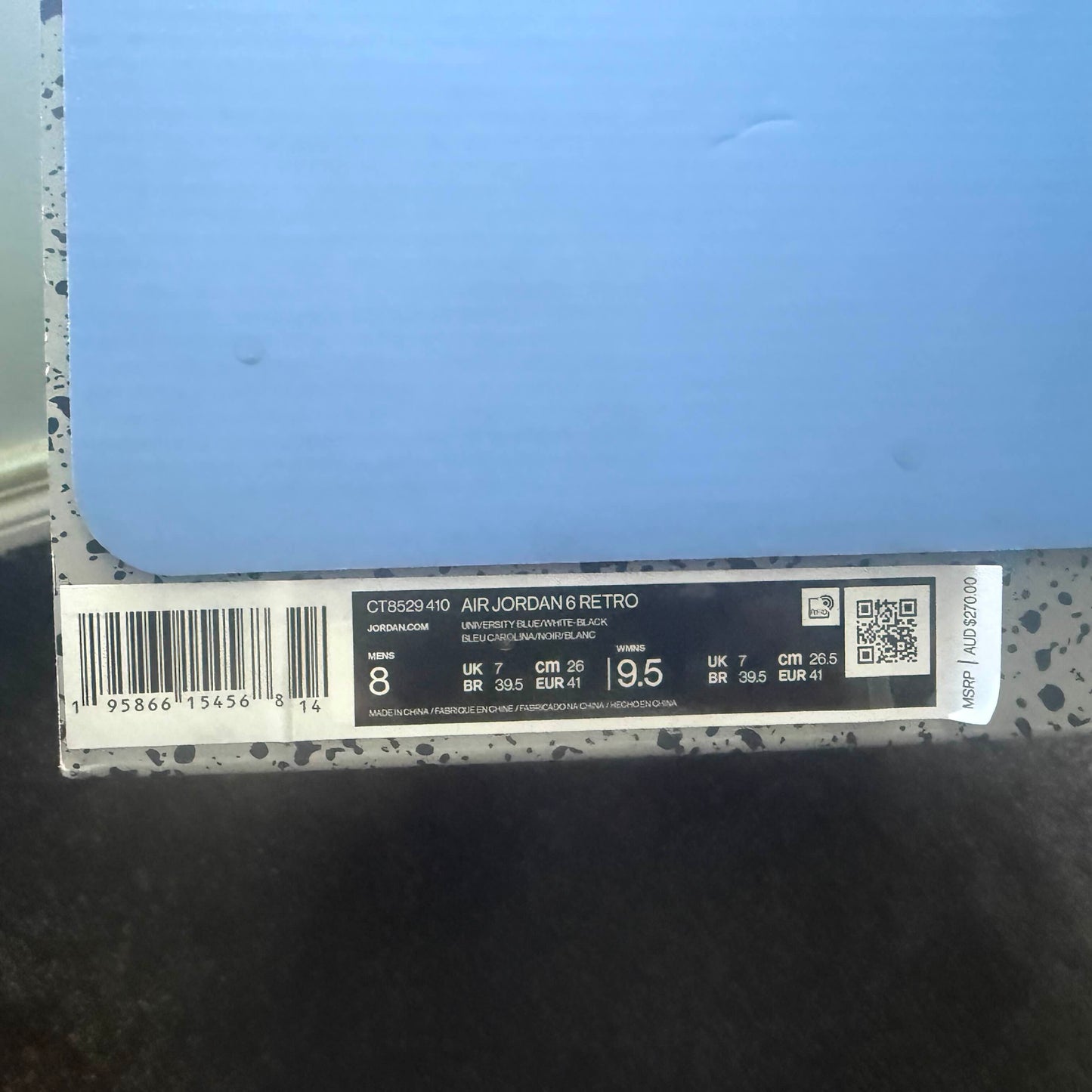 Jordan 6 Retro UNC White 8M USED Great Condition