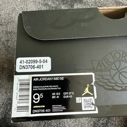 Jordan 1 Mid French blue 9.5M USED Great Condition